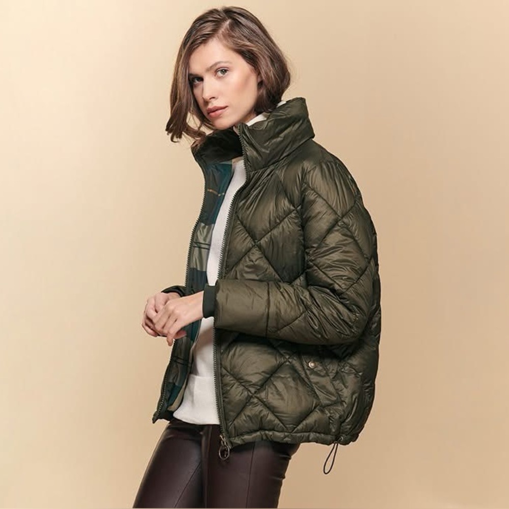 Barbour Olive Green Quilted Puffer Jacket